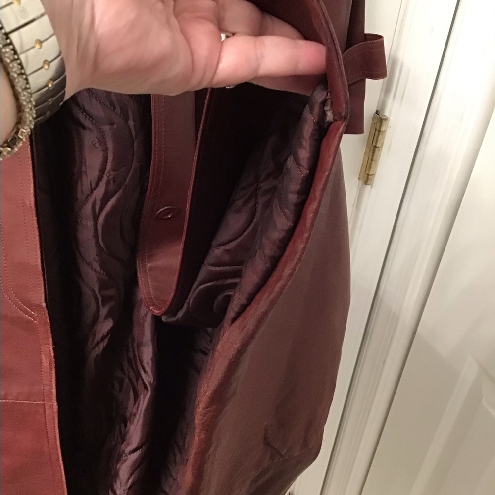 Fendi Vintage Burgundy Leather Coat - Picture 6 of 7